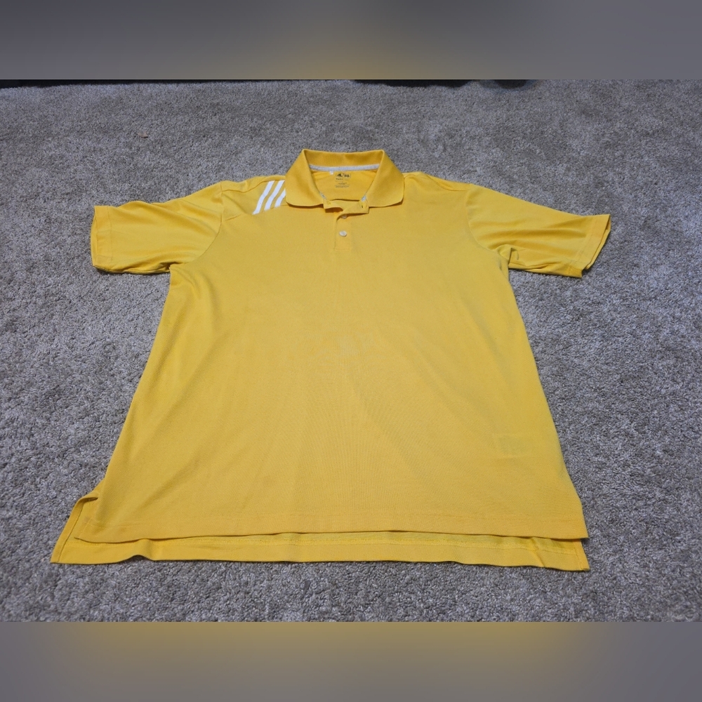 Adidas Climacool Golf Polo Shirt Yellow Mesh Mens Large L